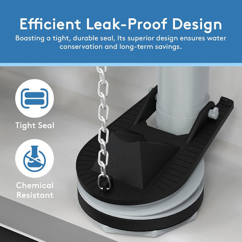 Universal 2 Inch Toilet Flapper Replacement & Chain - Fits 2 Inch Toilet Flush Valves - Easy Install (1-Pack)