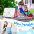 SWANCROWN Portable Magnetic Dry Erase White Board for Kids, 16x12 Inch Double Sided Tabletop Easel with 82Pcs Magnets