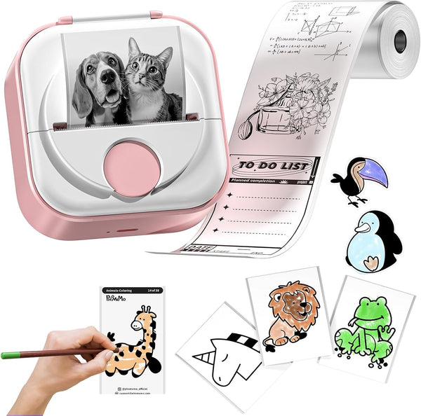 Itari Mini Printer - Q02 Sticker Printer Machine with 1 Roll Paper, Bluetooth Pocket Printer for Anatomical Diagram,