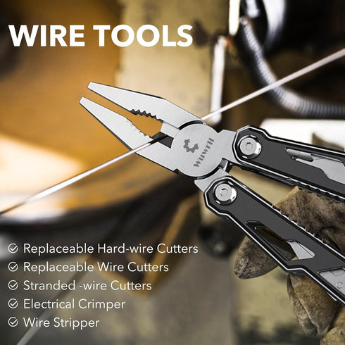 16-in-1 Multitool with Safety Locking, Stainless Steel Pocket Knife Set, Upgrade Camping Tool Gifts