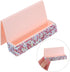 Baluue Rhinestones Business Card Holder Pink Single-sided Desk Organizer with Greeting Card Storage for Office Desktop