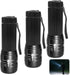Vocect 3 Set, Pcs Mini Flashlights, High Lumen Pocket Tactical Flashlight Adjustable Focus Zoom Torch Lights Powered by