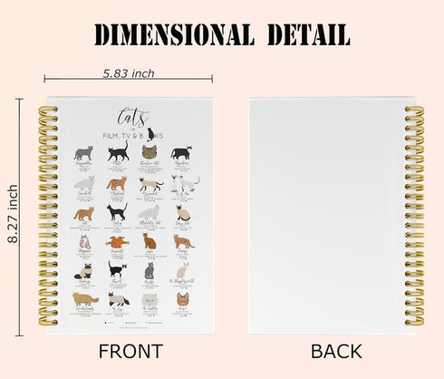Cat Notebook Journal, Kawaii Gifts for Cat Lovers, 5.5×8.3 Spiral Bound Notebook with 164 Pages