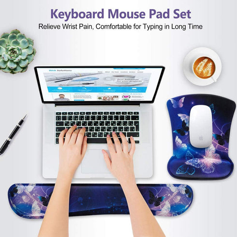 ToLuLu Keyboard Wrist Rest Pad Ergonomic Mouse Pad Set, Gel Mouse Pad for Computer Laptop, Non Slip Mousepad Keyboard