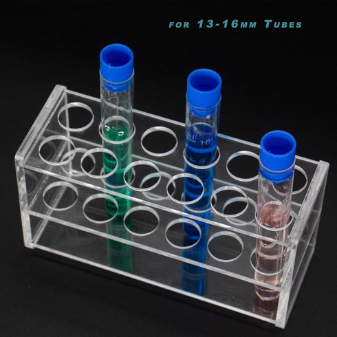 Acrylic Test Tube Holder Rack, 2x6 Wells 12 Sockets for 10ML Test Tubes, Clear Acrylic Lab Stand Rack