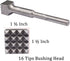 9 1/4 Inch SDS Max Bushing Tool, 1 1/2 Inch 16 Tips Bushing Hammer Head for Demolition Hammer