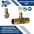 1 inch X 1 inch X 1/2 inch Pex Tee, Pex B Pipe Crimp Fittings, Brass, 10 Pieces