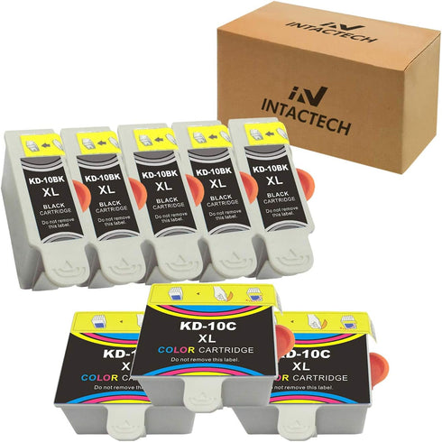 Intactech Compatible Kodak 10XL 10B 10C Combo Ink Cartridges for ESP3250, ESP5250, ESP9250, and More (5 Black, 3 Color)