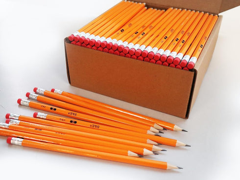 S & E TEACHER'S EDITION Woodcased #2 Pencils, Pre-sharpened Bulk Box with 200 Count Yellow Pencils