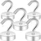 Neosmuk 40lb Heavy Duty Magnetic Hooks, Extra Strong Earth Magnets with Hook for Refrigerators, Cabins, Grill