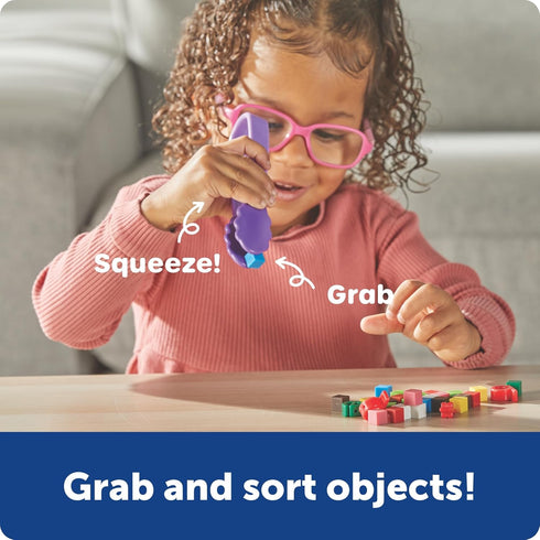 Learning Resources Flex-Grip Tongs - Kids Tweezers, Montessori Grabber Tool, Fine Motor Skills, Sensory Bin Tools