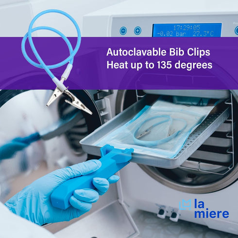 6Pcs (6, Autoclavable Dental Flexible Medical Grade Silicone Bib/Bibs Holders Clips,Individually Wrapped Napkin Clips