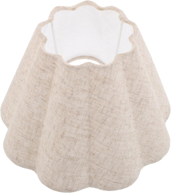 Homoyoyo Floor Lamp Shade: Linen Table Lamp Shade - Pleated Scalloped Lampshade