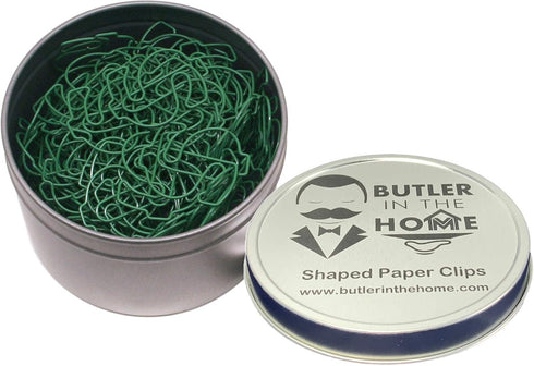 Money Dollar Sign $ Shaped Paper Clips, 100 Count Green, Great for Collectors or Office Gift in Round Tin
