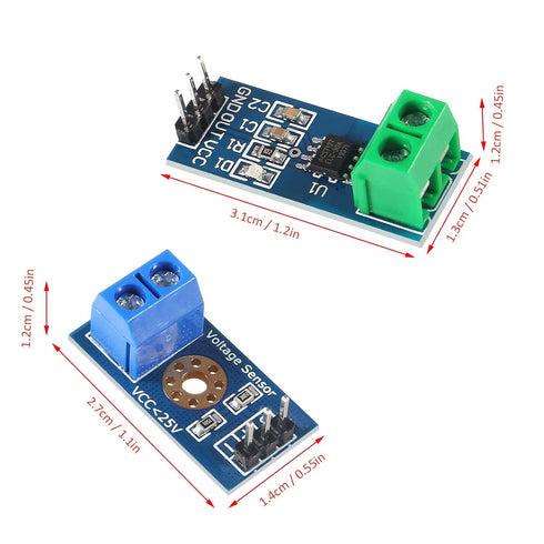 DIANN 3pcs ACS712 Module Hall Effect Current Sensor + Voltage Tester