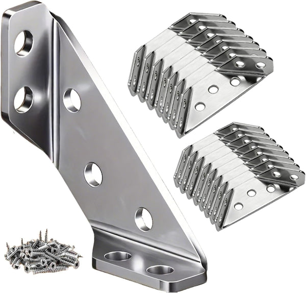 FZSFVAQ 16PCS Stainless Steel Corner Brackets for Wood, 2mm Thick 90 Degree L