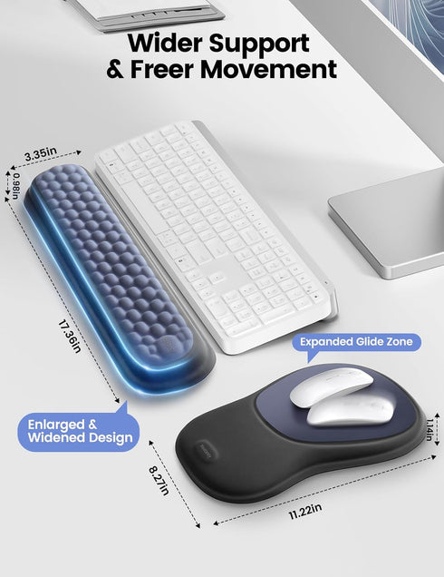 meatanty Set, Keyboard and Mouse Wrist Rest Ergonomic Wrist Pad Support, Computer Hand Palm Rest Combo, Memory Foam