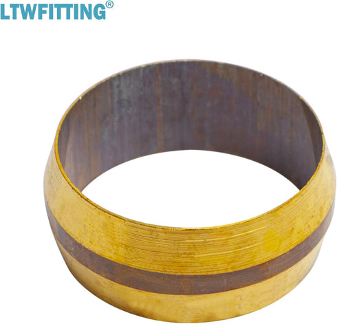 LTWFITTING 7/8-Inch Brass Compression Sleeves - Pack of 50