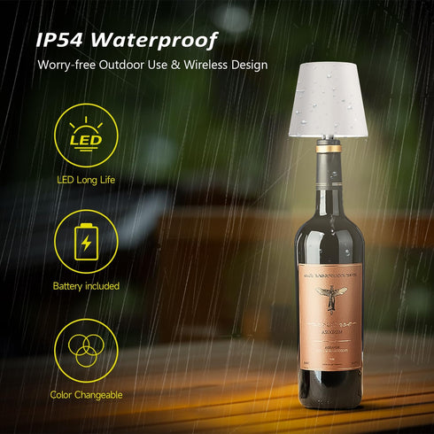 2025 Set New Bottle Lamp - LED Bottle Lights for Liquor & Wine Bottles, Cordless Lampshade, Whiskey Bottle Top Light