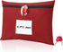 Money Bag with Lock and 2 Keys, 11.4*8.3inch Canvas Documents Bag for Cash, Business Personal, Red