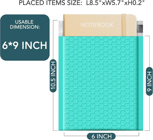 Metronic Bubble Mailer 6x10 Inch 25 Pack Waterproof Cushioning Self Seal Adhesive Padded Envelopes for Christmas Gifts