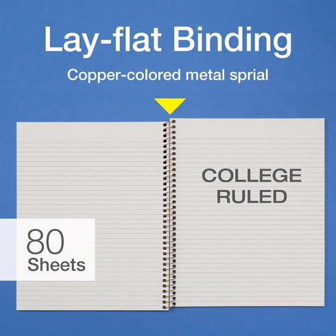 Oxford Spiral Notebooks, 2 Pack, 100% Recycled, College Ruled, Kraft, Gold Foil Designs, 80 Sheets/160 Pages, Student