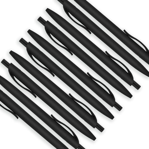 deegtran 100 Pack Pens Bulk, No Bleed Black Barrel Click Pens, Wholesale Retractable Ballpoint Pens, Medium Point,