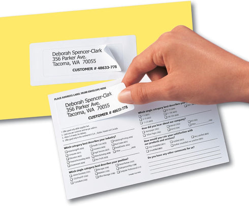 Avery Send & Reply Piggyback Mailing Labels, 1 x 3, Pack of 240 (5735)