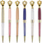 YOUMI 6Pcs Ballpoint Pen Set, Crown Crystal Metal Pens, Black Ink Glitter Diamond Pens for Office, School Stationery