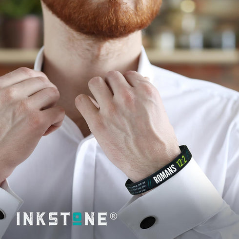 Ezekiel Gift Co. Christian Wristbands for Guys (6-Pack) - John 3:16, Romans 12:2, Joshua 1:9 - Religious Bible Gifts