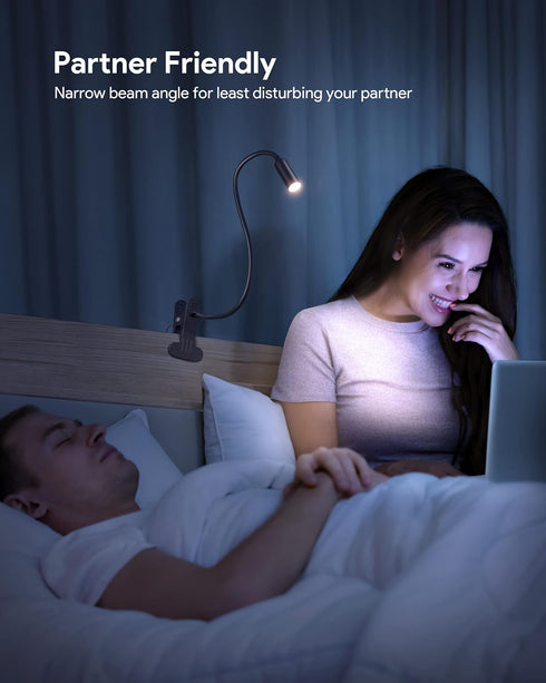 JHD Led Desk Lamp with Clamp - 10 Brightness Levels, 12" Flexible Gooseneck,Eye Protection USB Lamp - Suitable for Home Office, Reading, Bed Light,Quality Black Metal Clamp Light,Headboard Lamp by JHD