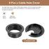 uxcell 6Pcs 45mm/1-3/4inch ABS Cable Hole Cover, Black Desk Grommet for Office Computer Wire Organizer