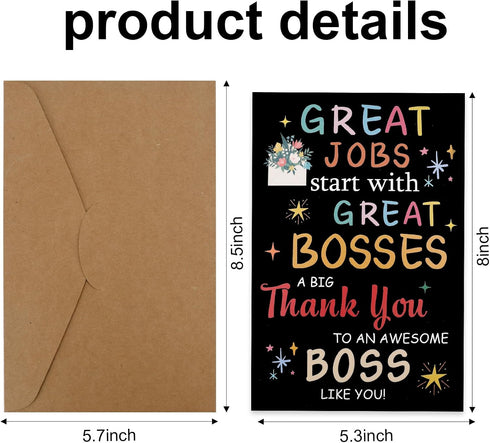 Boss Day Card Bosses Day Cards Gifts Boss Gifts for Men Thank You Card Gift for Leader Manager Bosses Birthday Gift
