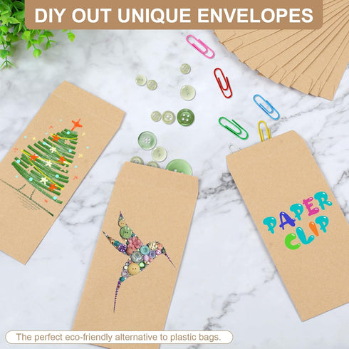 Joyberg 120 PCS Money Envelopes for Cash, Small Kraft Paper Envelopes for Money Self-Adhesive, Budget Organizer