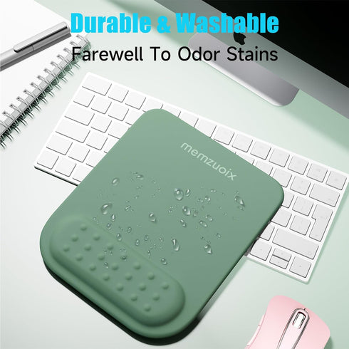 memzuoix Cyan Ergonomic Mouse Pad with Wrist Rest Support, Premium Memory Foam for Laptop, Computer, Home Office