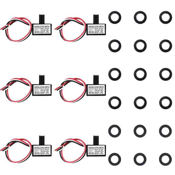 BTFO 6pcs 105V-130V AC Photocell Light Sensor with Auto On/Off, Dusk to Dawn