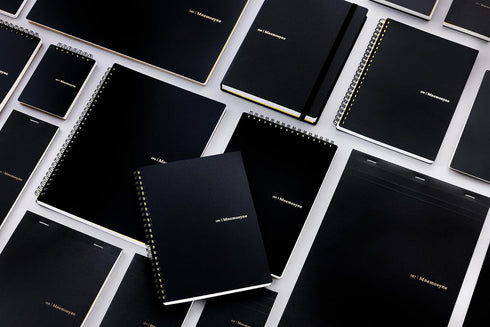 Maruman MNEMOSYNE Notebook 8.27 x 5.83 Inches (A5), 80 Sheets, 8mm Ruled 24-Line, Black, 1 ea. (N175)