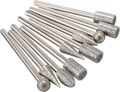 Stone Carving Set Diamond Burr Bits - 20PCS Polishing Kits Rotary Tools Accessories for Carving and Engraving
