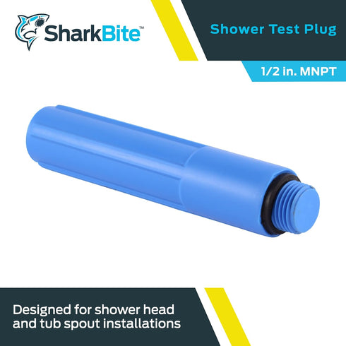 Sharkbite 1/2 Inch MNPT Bathroom Shower Test Plug, Model 25828Z