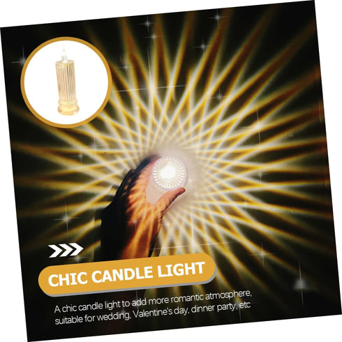 Cabilock LED Candle Light Bedside Night Lamp Crystal Refraction Romantic Atmosphere Decor Battery Operated for Bedroom