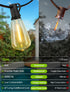 48FT Dimmable 15+1 ST38 Bulbs 3 Larkvue Solar String Lights Outdoor with Remote, Waterproof Patio Lights with LED Modes