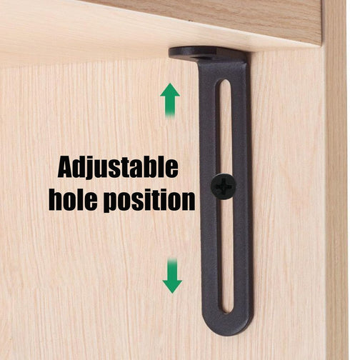JAKOUE 12 2''x1''x0.5'' Pcs Small L Brackets for Wood, Black Metal Corner Braces, Adjustable Right Angle Shelf