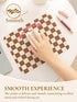 Ksriylm Cute Brown Mouse Pad,Retro Checkered Pattern Mousepad,Square Aesthetic Plaid Waterproof Grid Mouse Mat Design