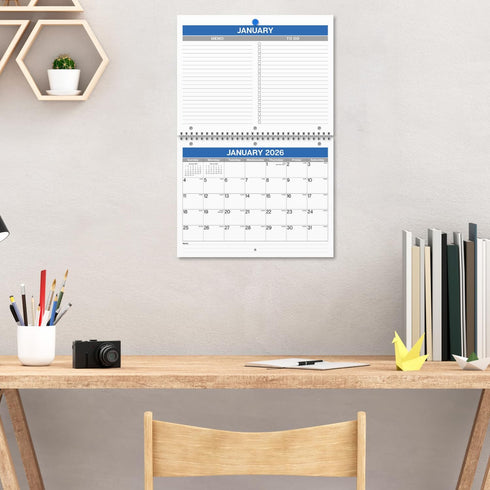 Dunwell 2025-2026 Calendar Binder 8.5x11, 3-Hole Punched, Fits 3-Ring Notebook, Use Now to Dec 2026, Wall Calendar