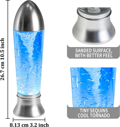 10.5" YAKii Tornado Lamp LED Color Changing Table Lamp,Tornado Maker Science Toy, Battery/USB Cable Operated,Christmas