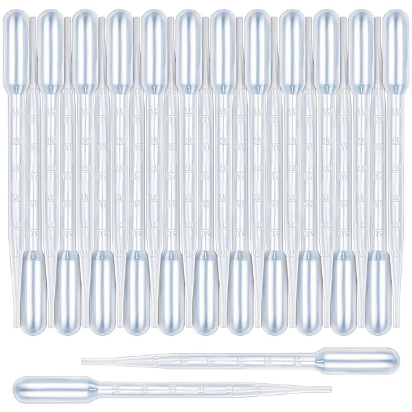 Teenitor 3ML Pipettes Plastic Eye Droppers, 25PCS Transfer Pipettes for Essential Oils, Dropping Liquids