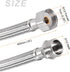 Faucet Supply Line Connector (400mm/16") 2Pcs, 304 Stainless Steel G1/2 Female to G1/2 Male Water Supply Hose Connector - for Kitchen Bathroom