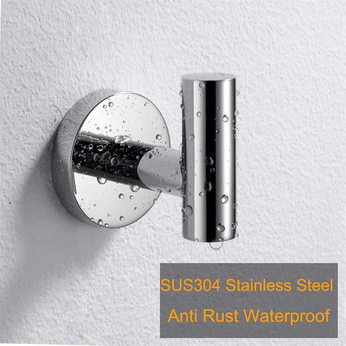SUS304 Closet 6 Packs Nolimas Towel Coat Hook Polished Chrome Stainless Steel Bathroom Clothes Cabinet Sponges Robe
