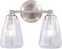 Aspen Creative 62732-09-2, 13 3/8" Two-Light Metal Bathroom Vanity Wall Light Fixture, Wide, Transitional Design