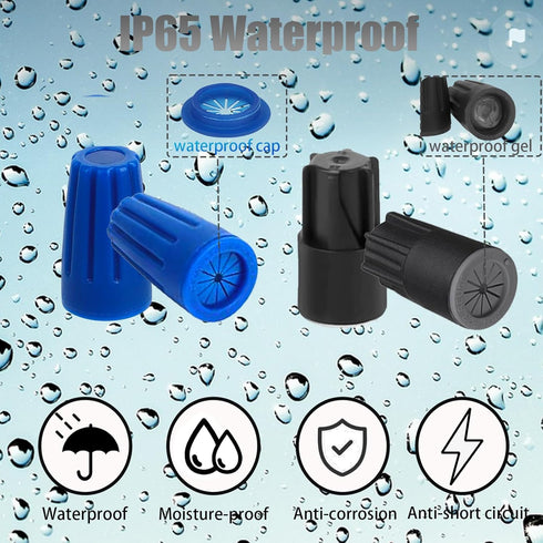 30 PCS Waterproof Wire Electrical Connectors 22AWG-12AWG, Outdoor Seal Twist Nuts Caps for Landscape